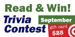 Read September's issue, answer 5 simple questions, and you might win!