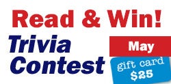 Read May's issue, answer 5 simple questions, and you might win!