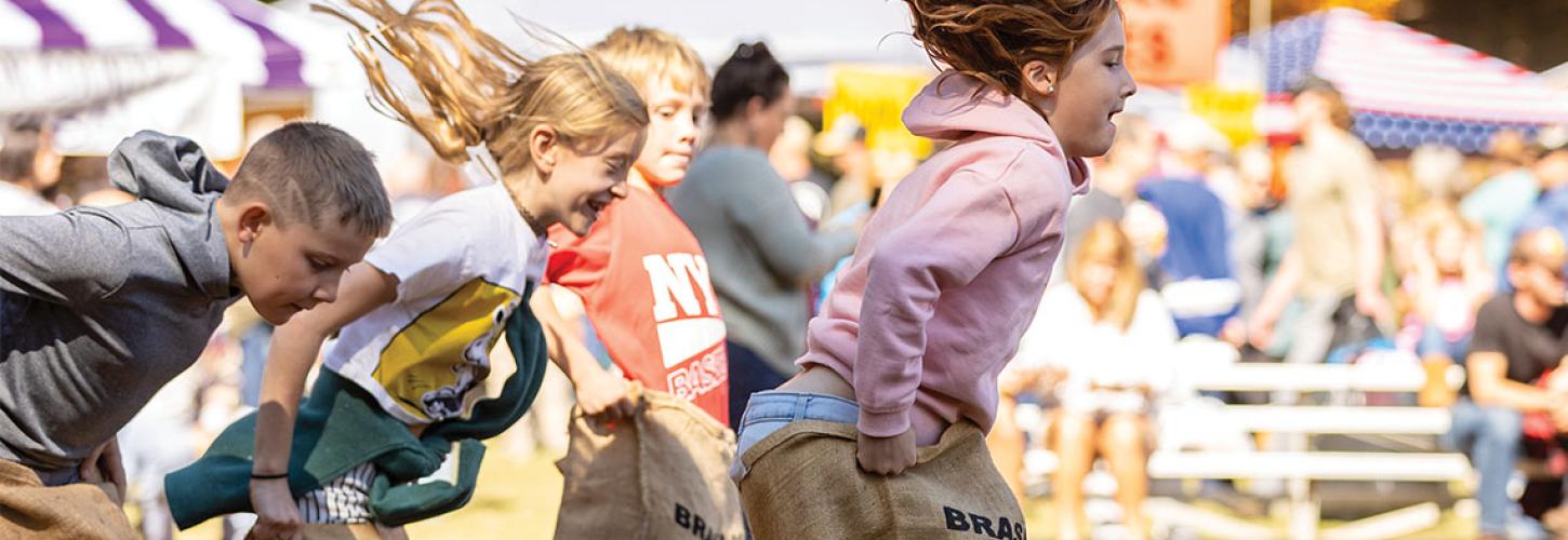kids in a sack race