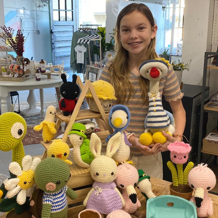 Keegan Kontur crochets and sells all kinds of cool things