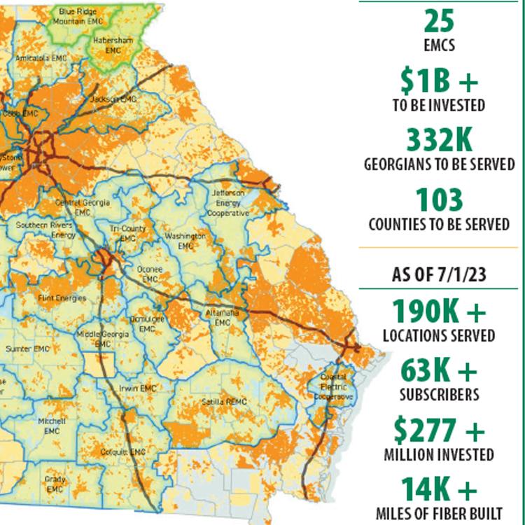 Map shows growth in access to broadband in Georgia