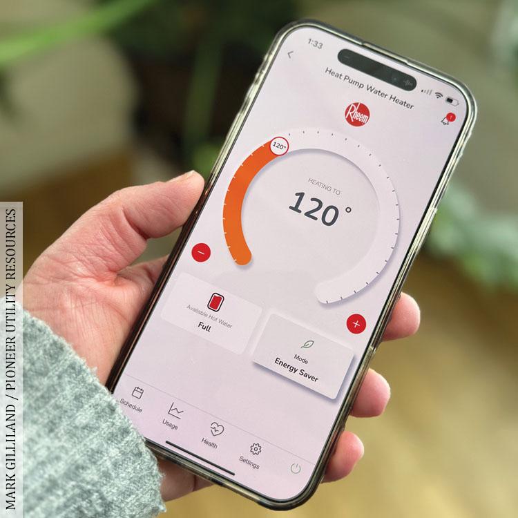 phone showing thermostat application