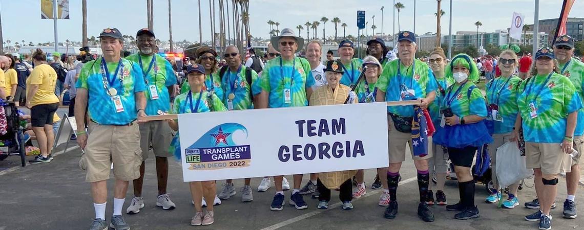 Team Georgia gathers for the Transplant Games