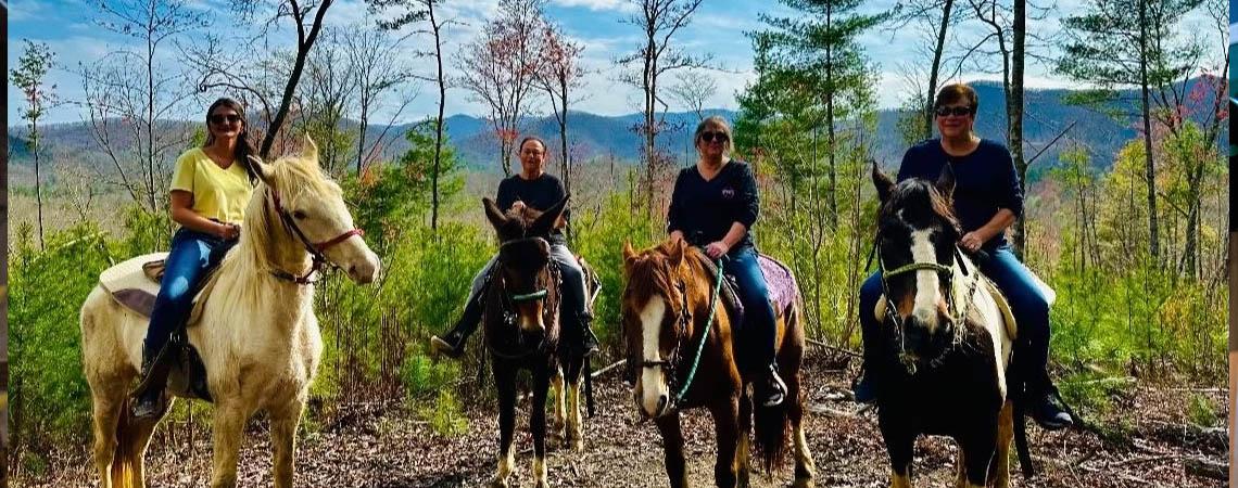 Riders on horseback explore North Georgia