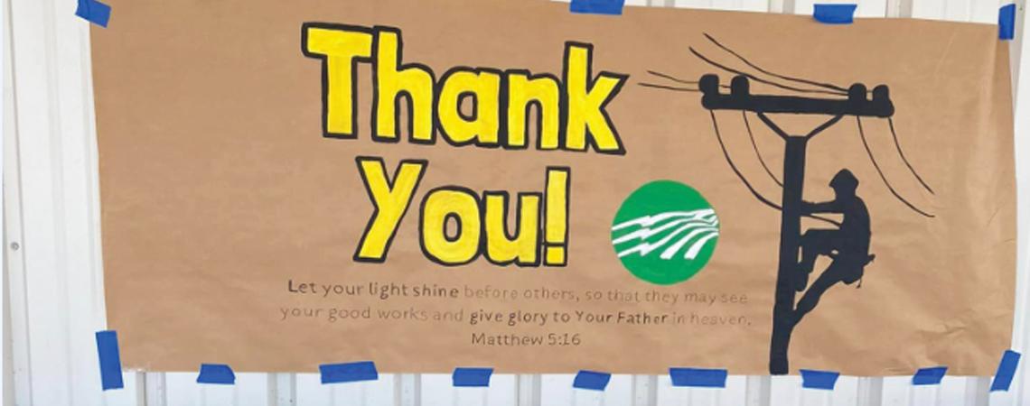 Notes of thanks were shared with cooperatives during Hurricane Helene recovery