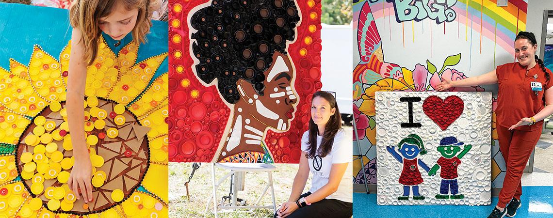 multiple colorful art pieces