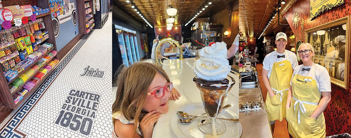 3 photos from inside the soda shop